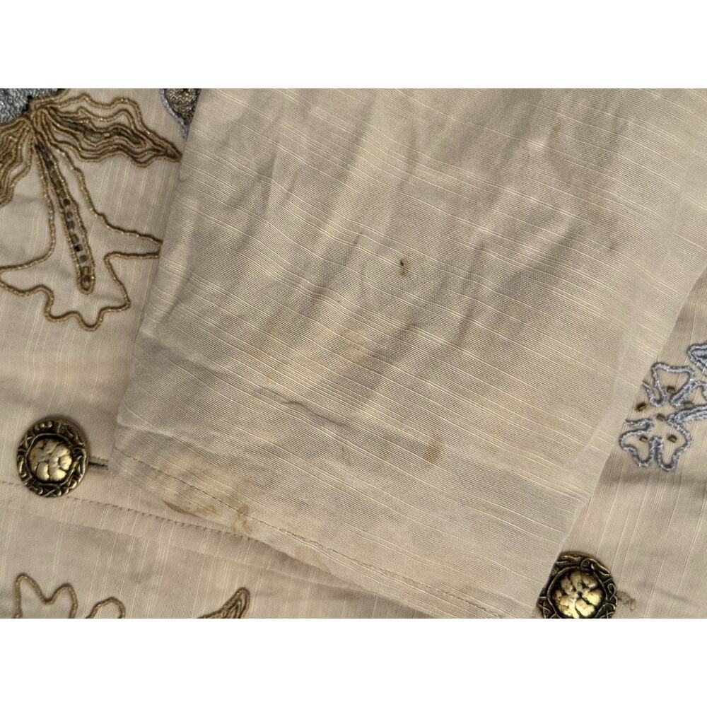Indigo Moon Embellished Jacket Sz XL BOHO CHIC Embroidery beaded Artsy Old Money - Picture 6 of 9